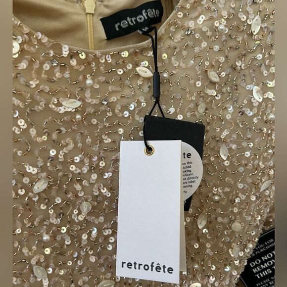 Retrofete Nikki Sequin Long Sleeve Mini Dress women’s size Medium - Picture 6 of 12